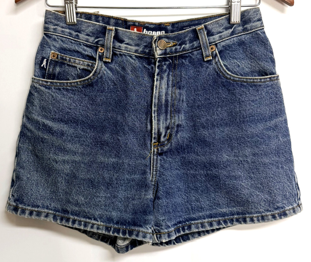 Vintage 90s Bongo High Waisted Mom Shorts Women's 5 Dark Stone Denim USA Made